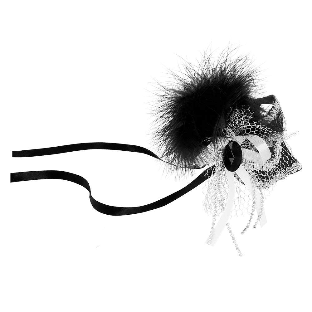 Oogmasker Venetiaans flapper met veren - foto 3