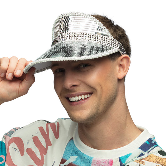 Zonneklep disco zilver