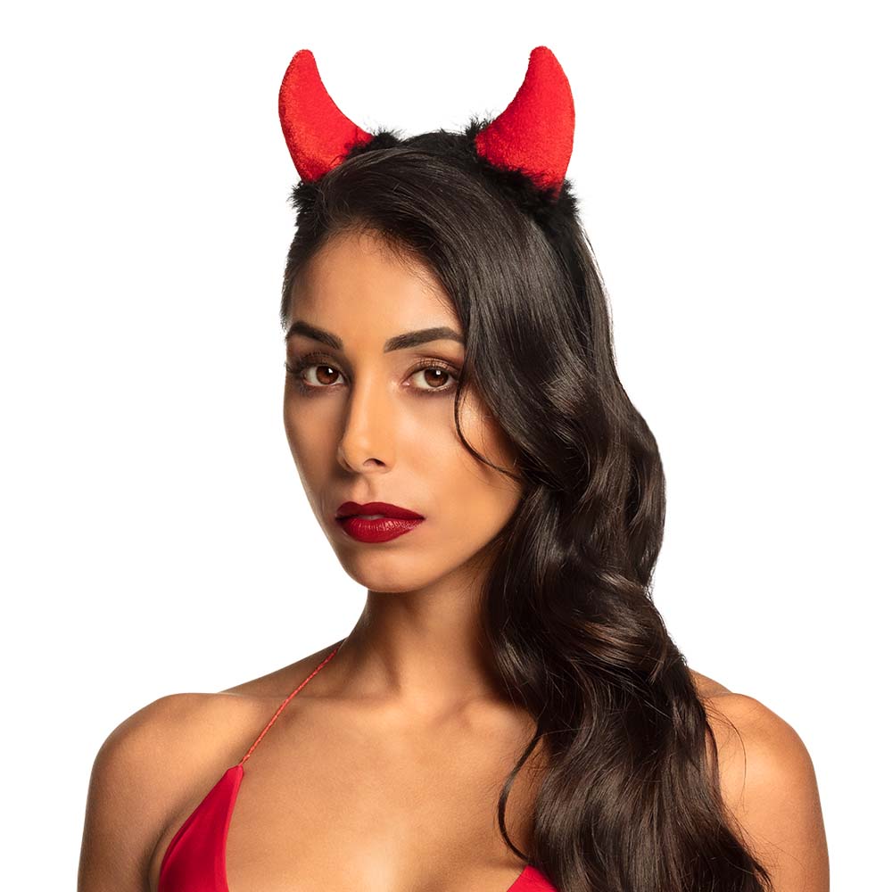 Diadeem duivelshoorntjes Inferna rood