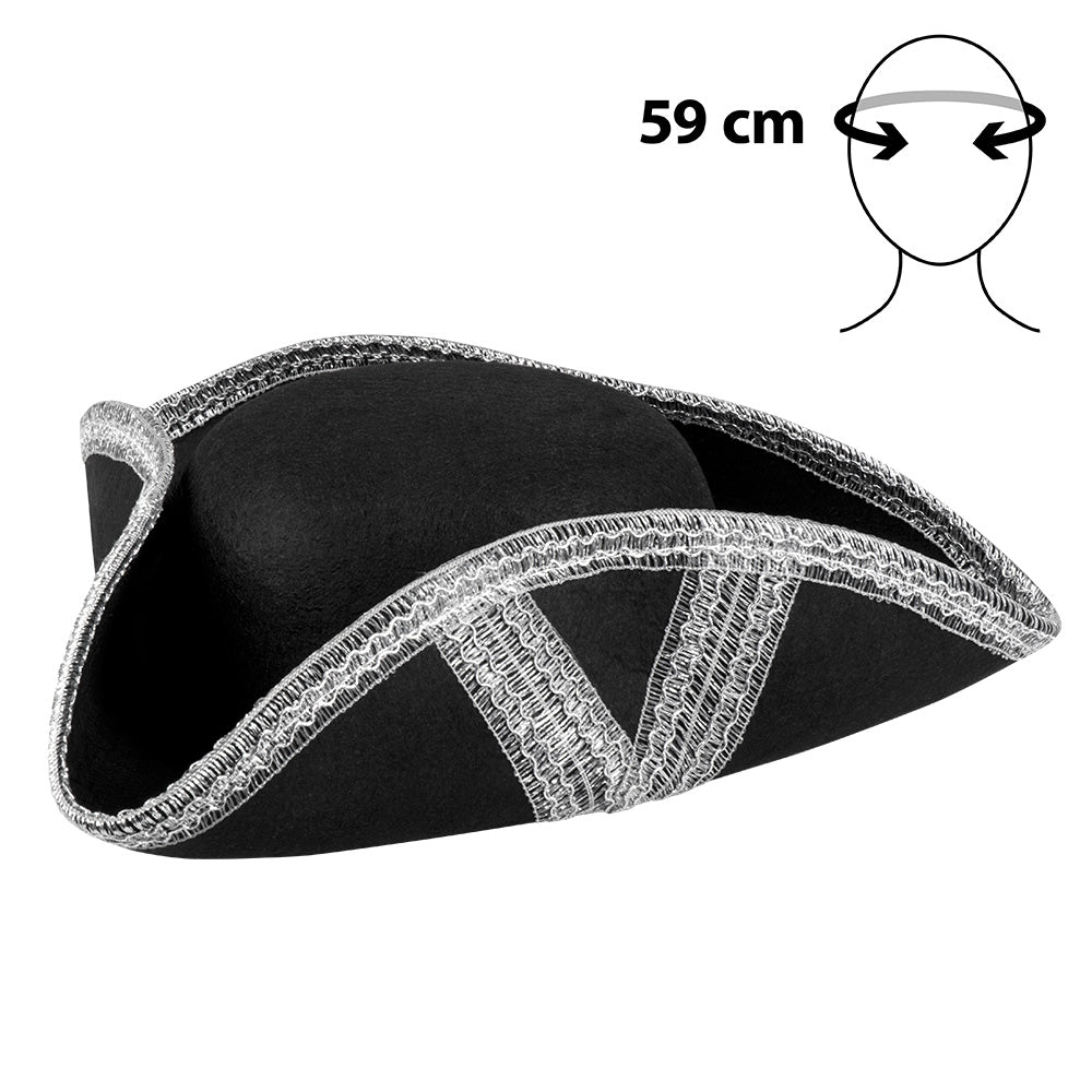 Piratenhoed Royal fortune zwart met zilver - foto 2