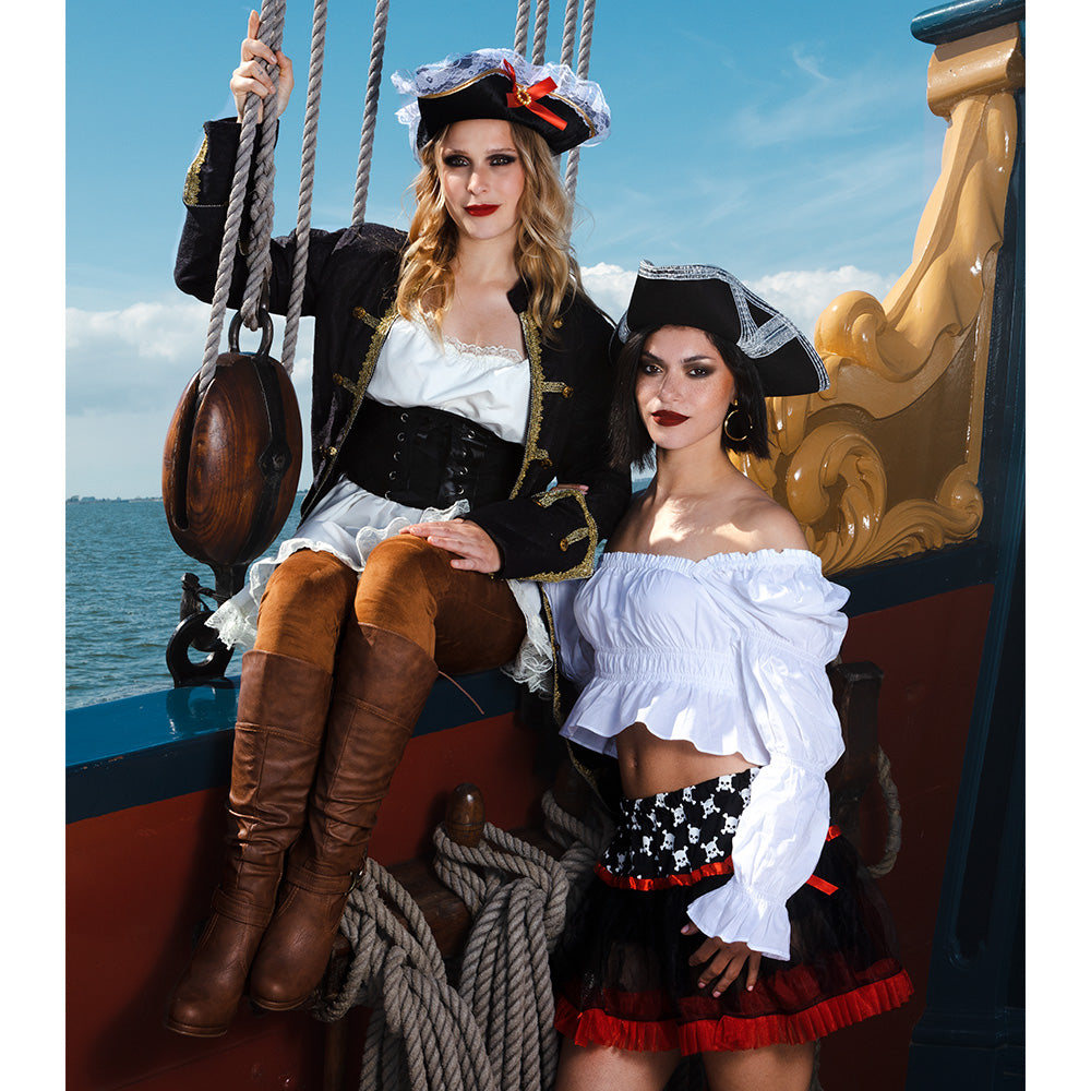 Piratenhoed Royal fortune zwart met zilver - foto 4