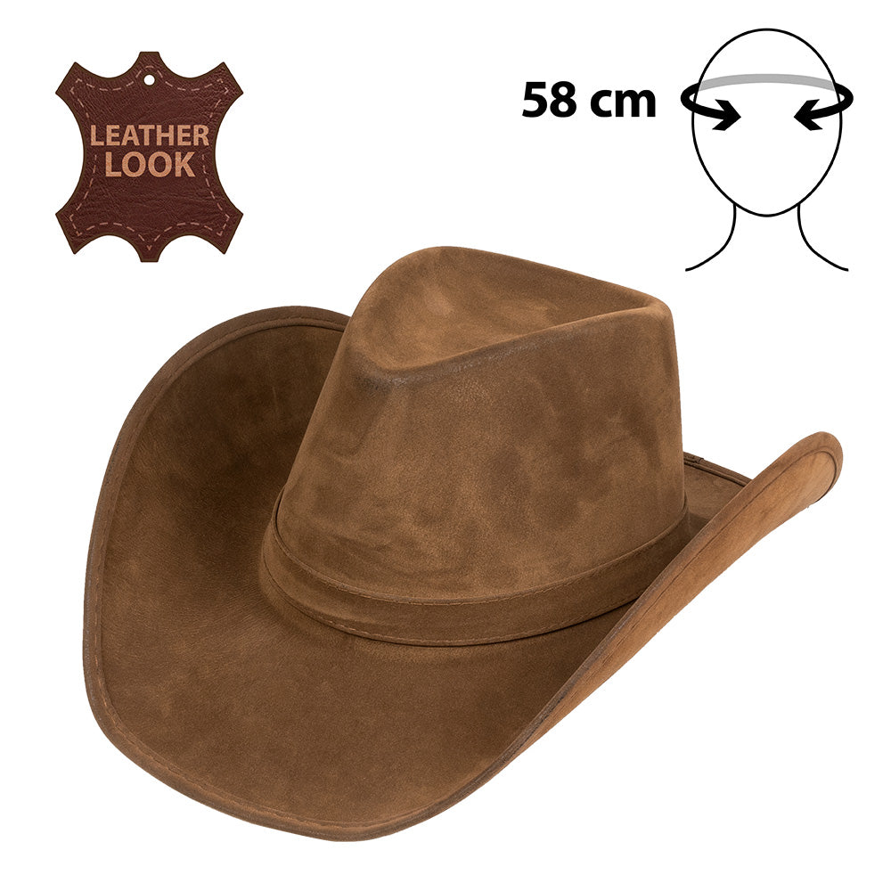 Cowboyhoed Wyoming bruin leerlook - foto 2