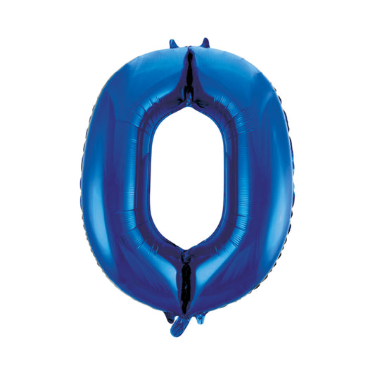 Folie cijferballon blauw 86 cm