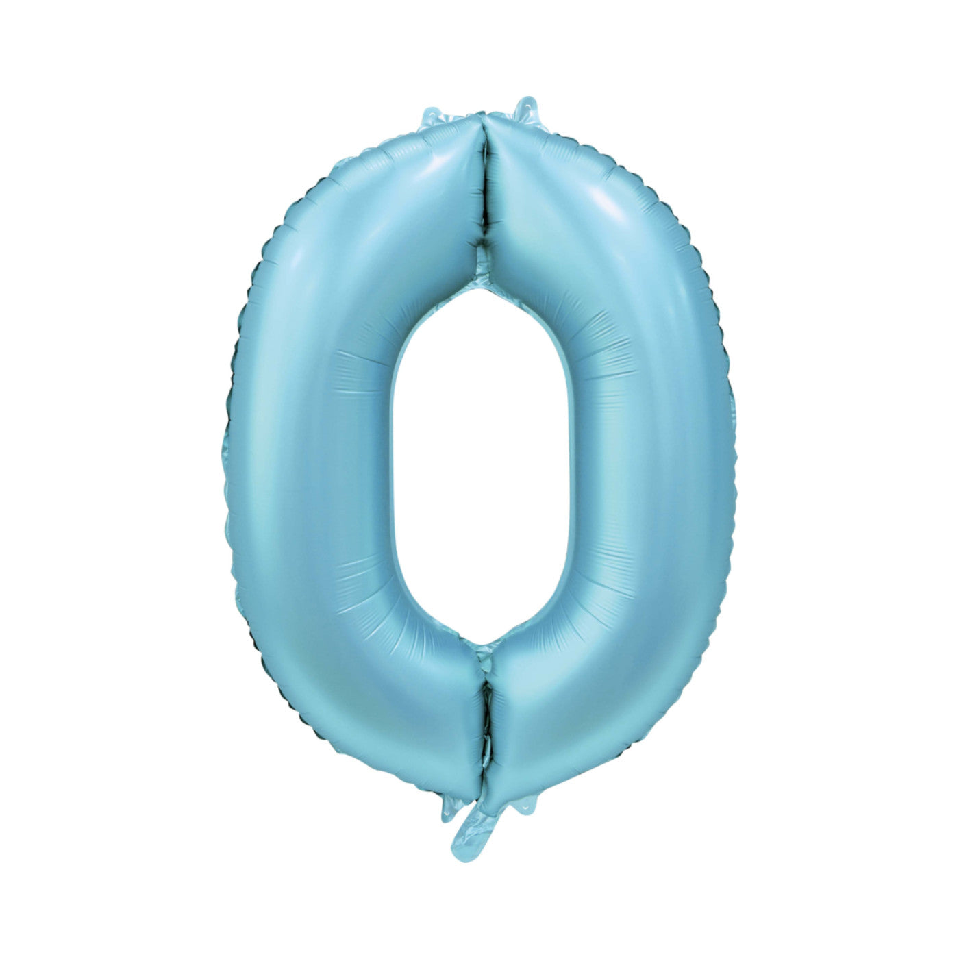 Folie cijferballon satijn lichtblauw 86 cm