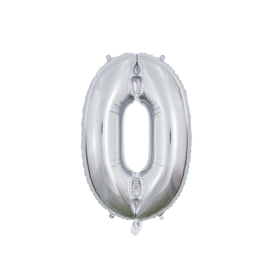 Folie Cijferballon Zilver 66 cm