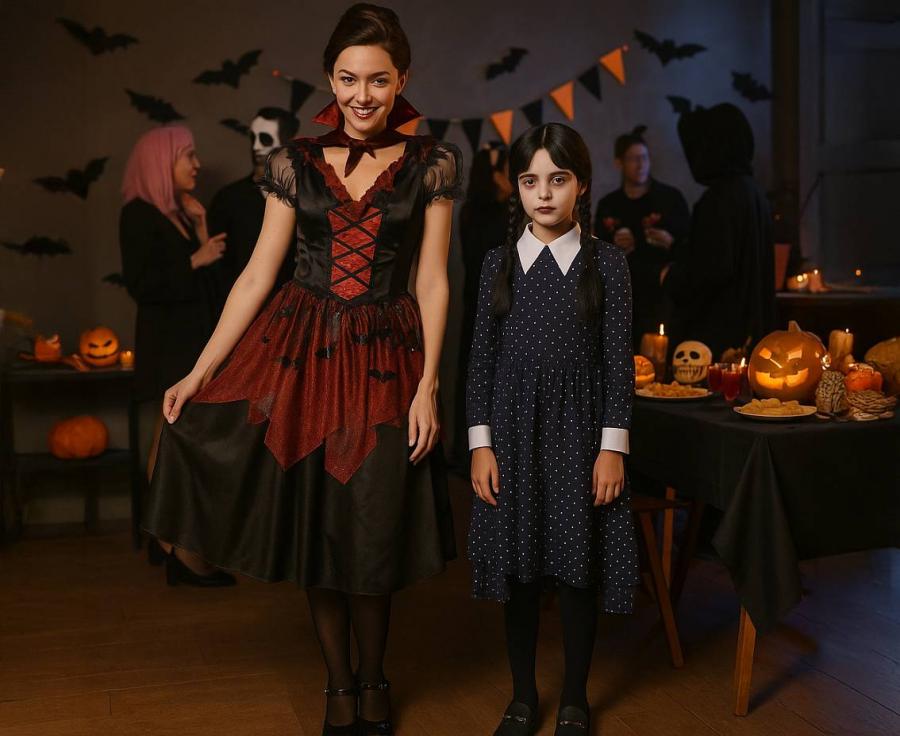 Kostuum Gothic vampire dames (2-delig) - foto 4