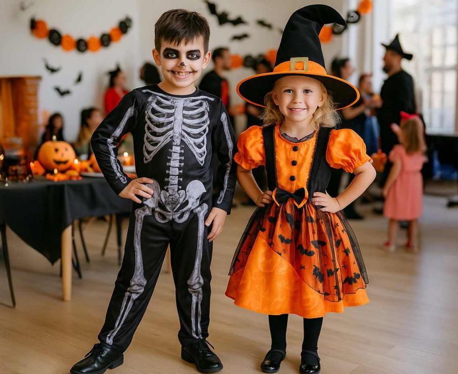 Kinderkostuum dubbel skelet omkeerbaar - foto 7