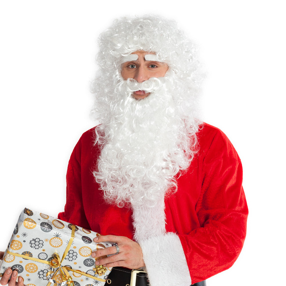 Kerstman set deluxe pruik, wenkbrauwen en baard - foto 2