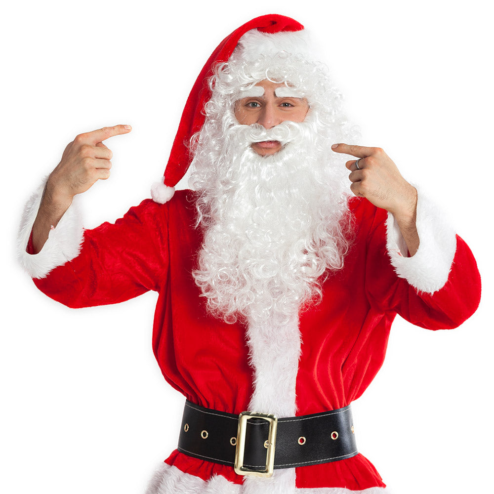 Kerstman set deluxe pruik, wenkbrauwen en baard - foto 3