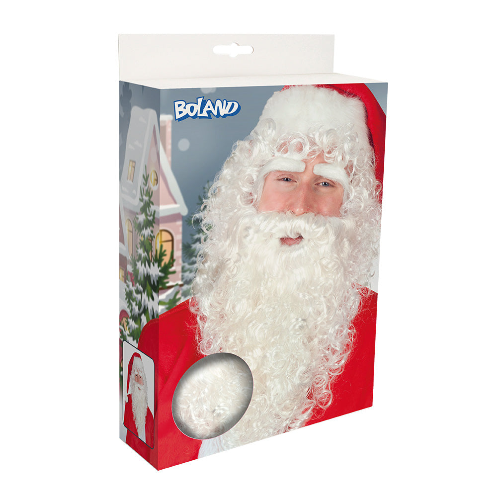 Kerstman set deluxe pruik, wenkbrauwen en baard - foto 4