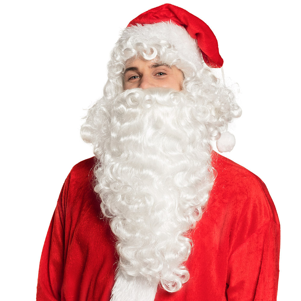 Kerstman pruik met baard