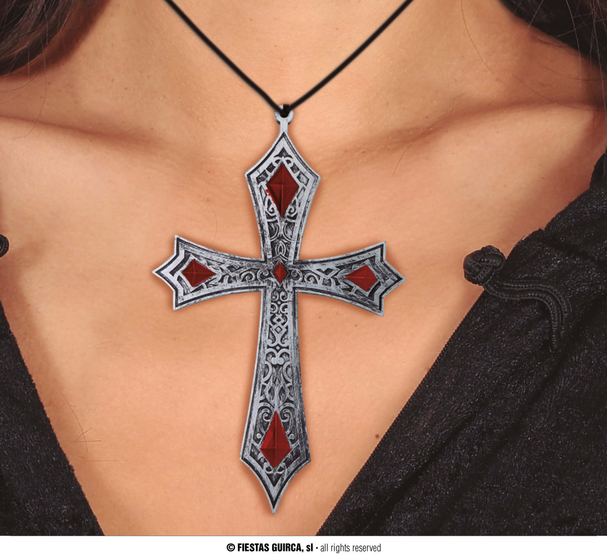 Gothic kruis ketting 21 cm