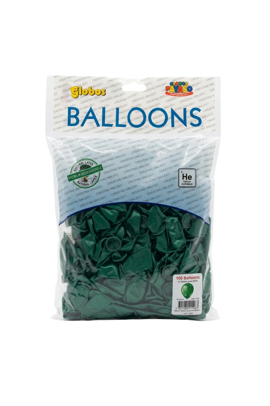 Latex ballonnen metallic groen 30 cm – 100 stuks