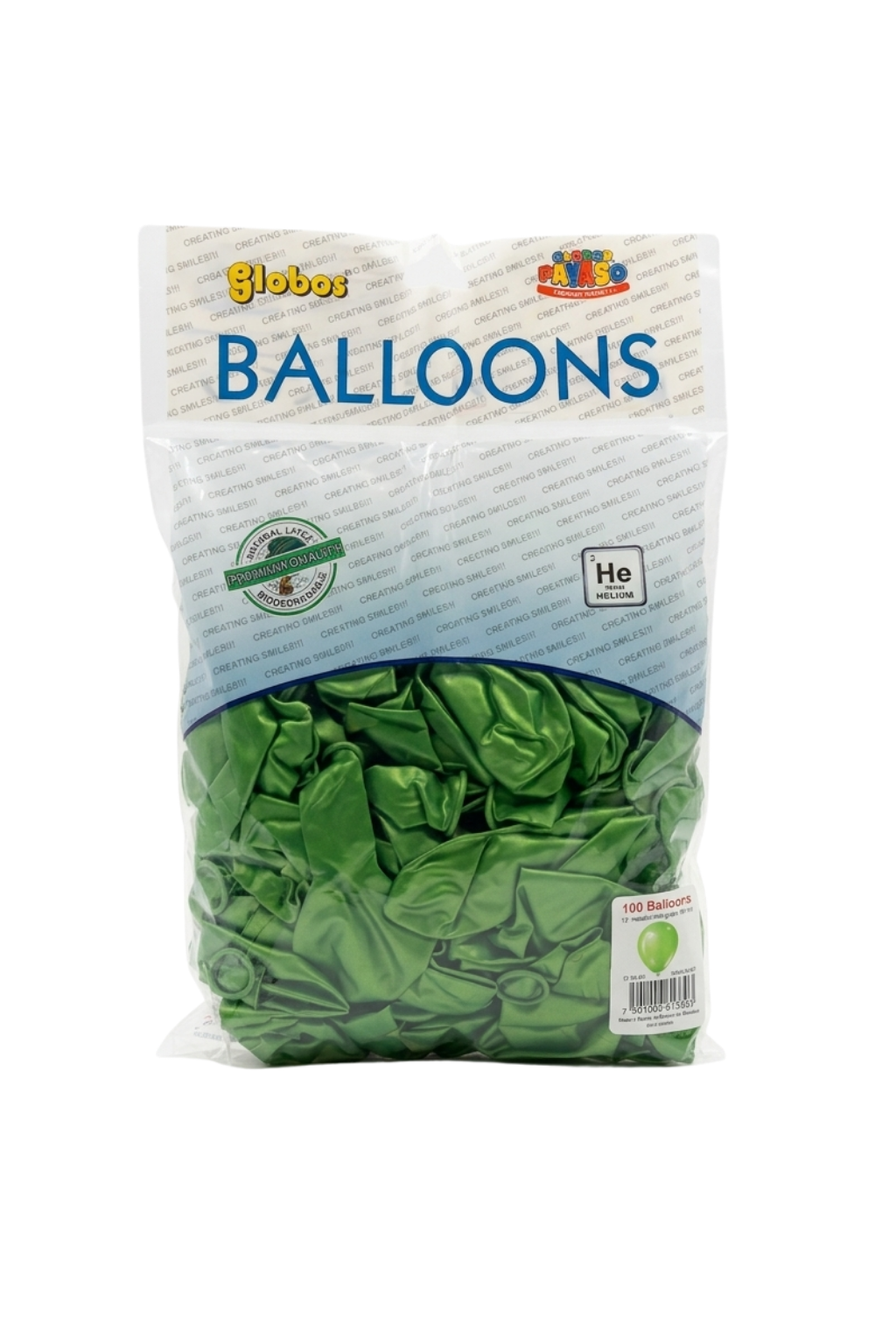 Latex ballonnen metallic limoengroen 30 cm – 100 stuks