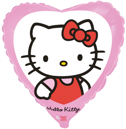 Folieballon hart hello kitty 46 cm