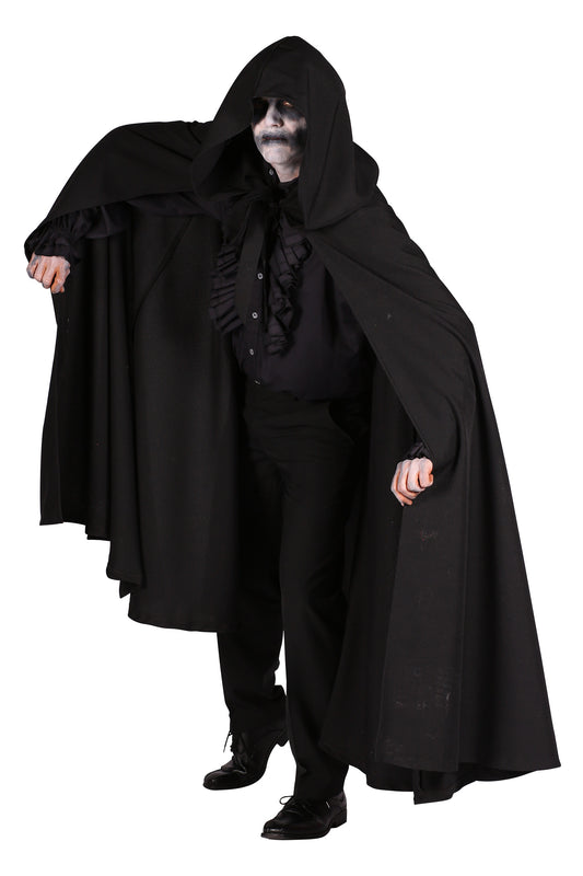 Cape Dark Rave zwart met capuchon