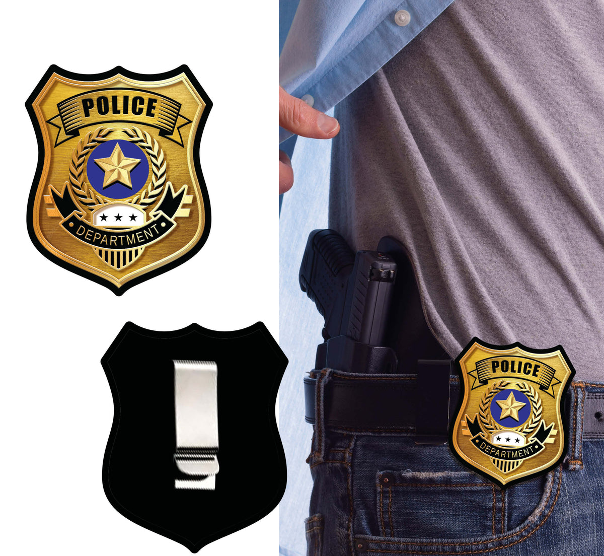 Politiebadge metaal 7 cm