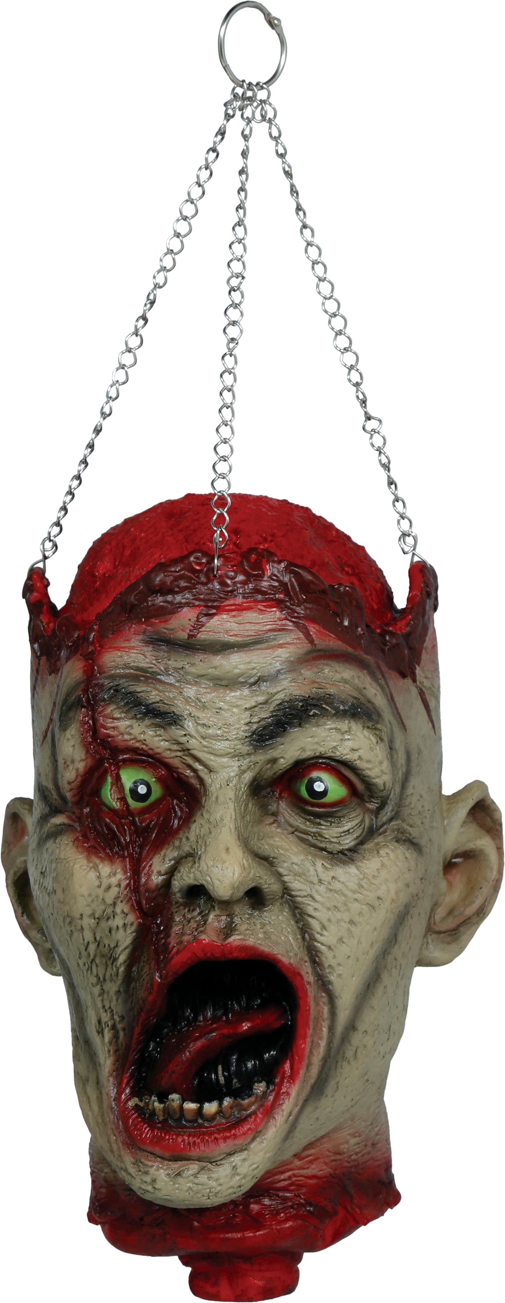 Hangend zombiehoofd met kettingen 27 cm - foto 2