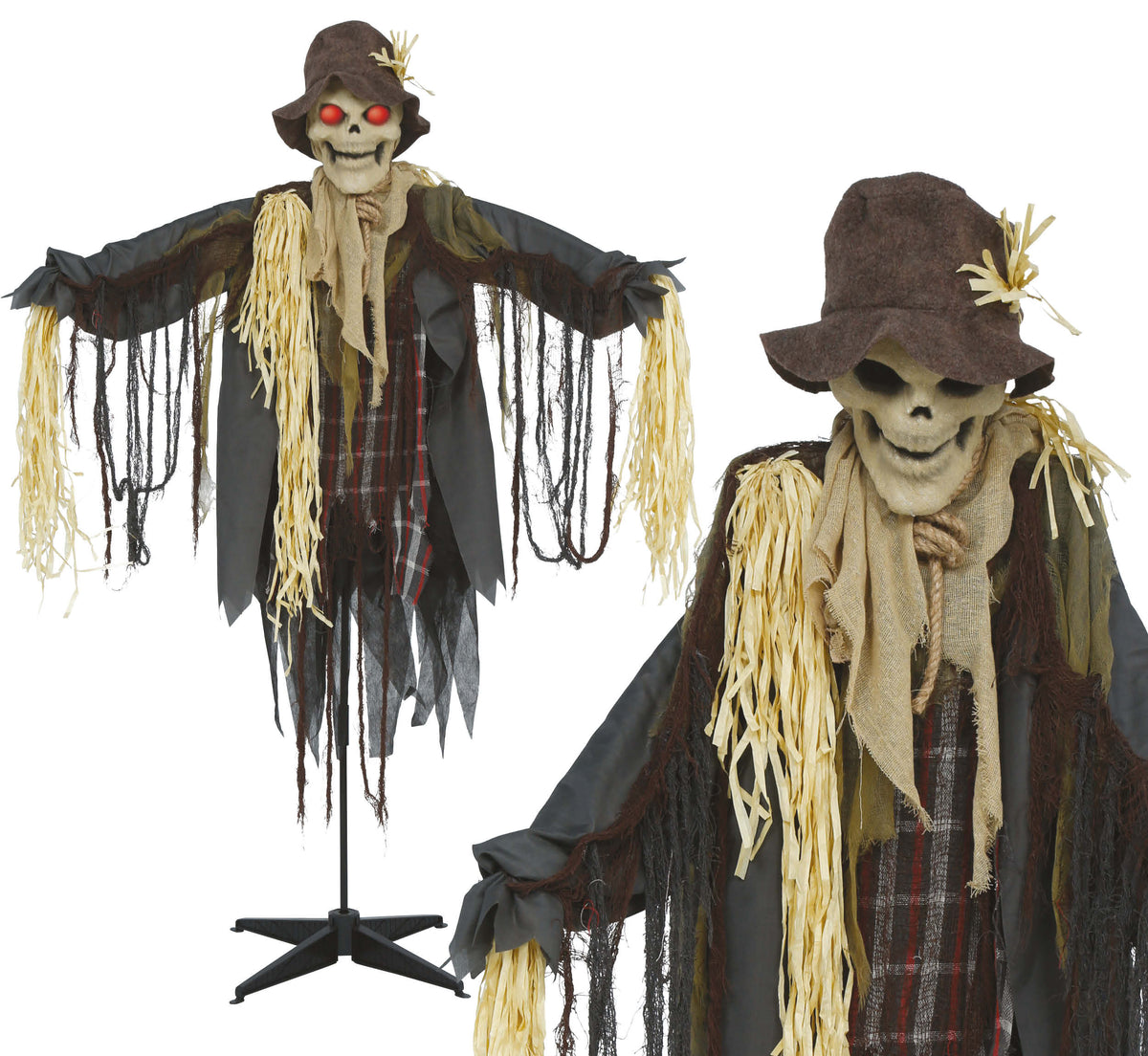 Horror vogelverschrikker 175 cm bewegend