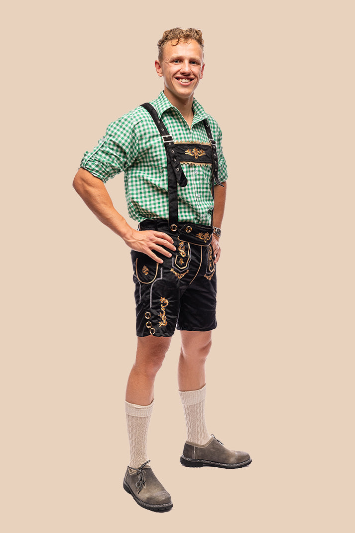 Lederhosen Daan in zwart, Oktoberfest herenkleding