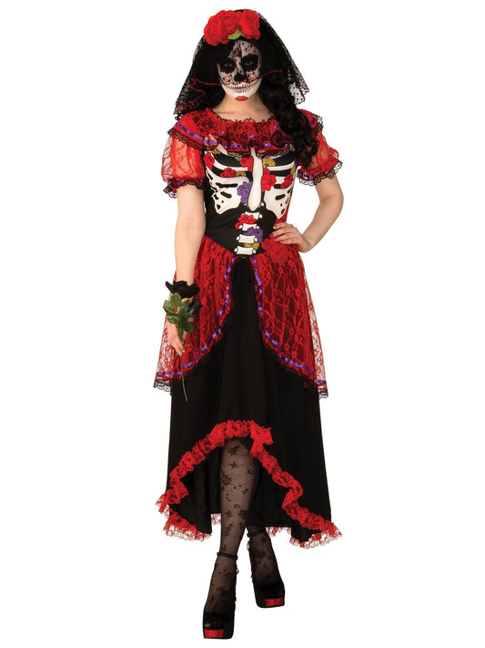 Kostuum Day of the Dead dames (2-delig)