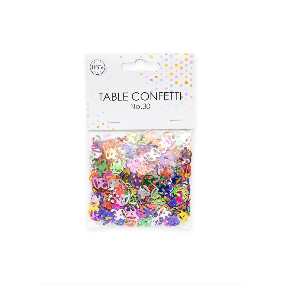 Tafelconfetti cijfer 30 gekleurd, 14 gram