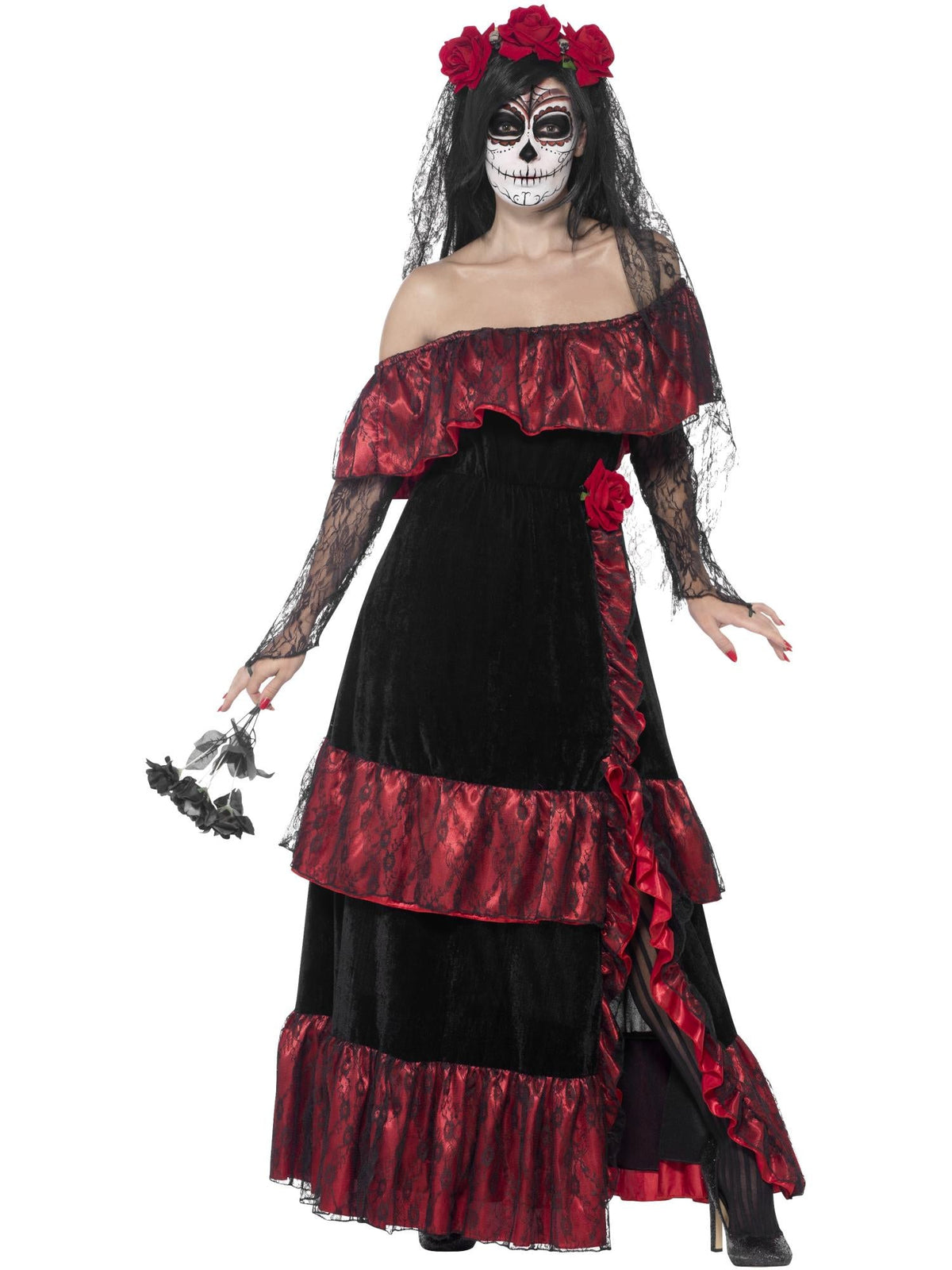 Kostuum Day of the Dead bruid deluxe dames - foto 4