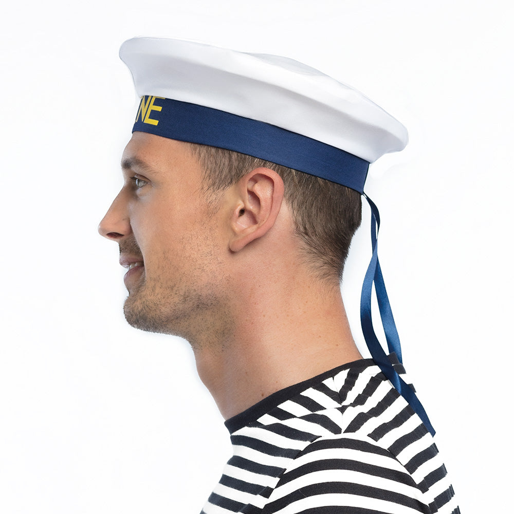 Matrozenpet Marine wit - foto 3