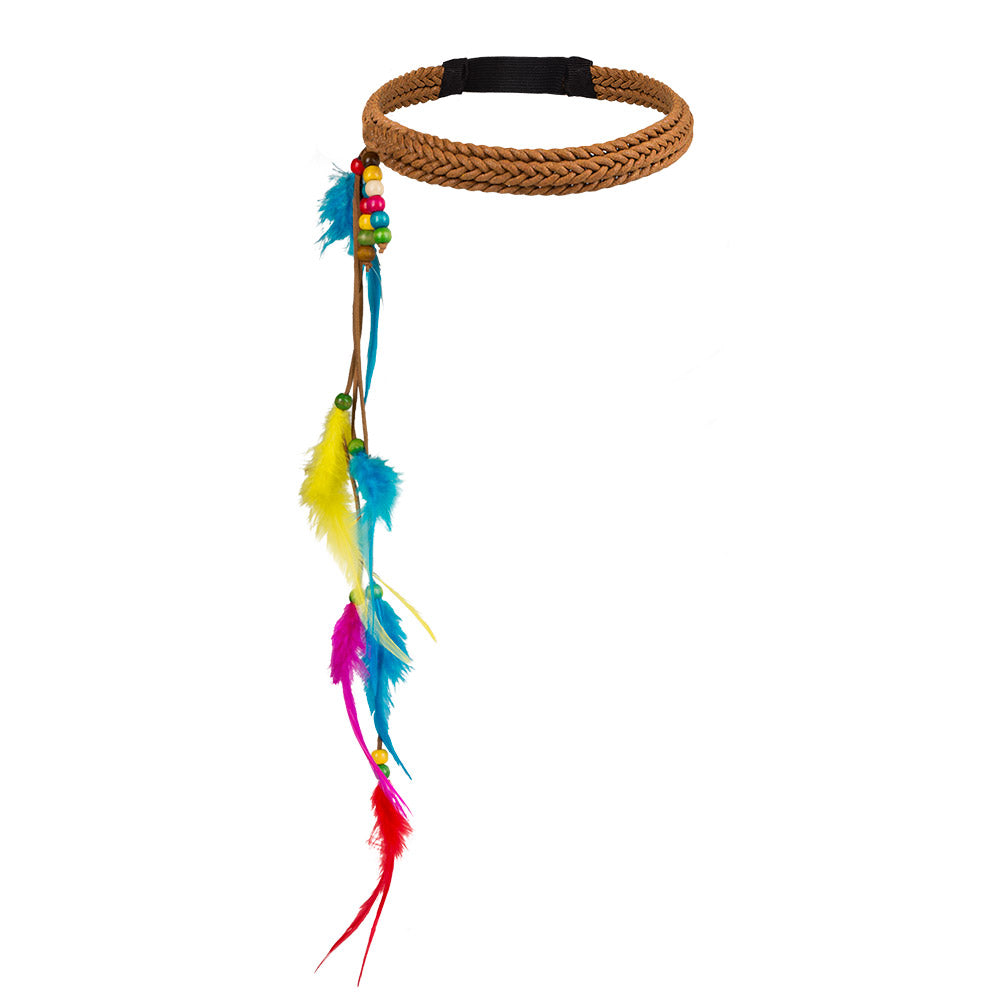 Hoofdband hippie met veren - foto 2