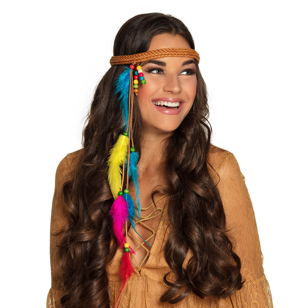 Hoofdband hippie met veren - foto 3