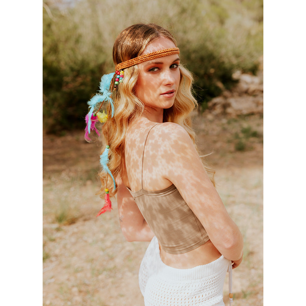 Hoofdband hippie met veren - foto 7