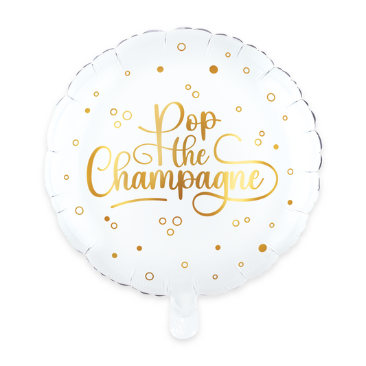 Folieballon Pop the Champagne wit 46 cm