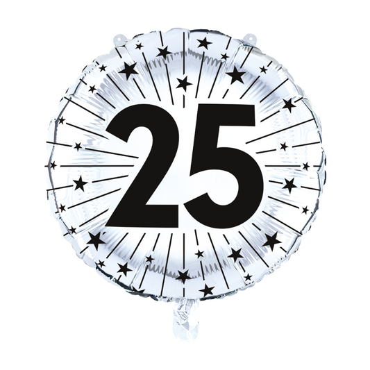 Folieballon 18 Inch 25 Jaar Zilver