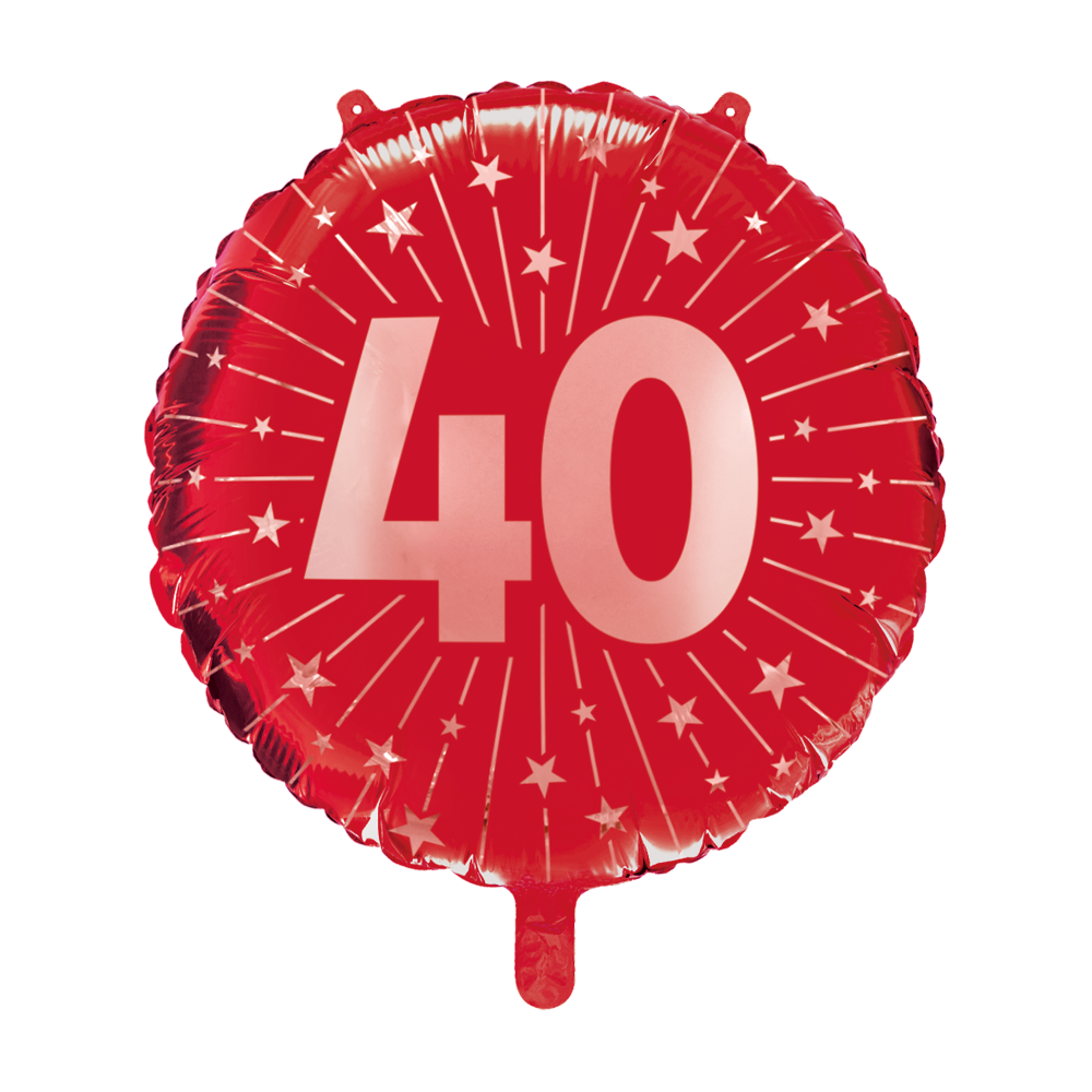 Folieballon 18 Inch 40 Jaar Robijnrood