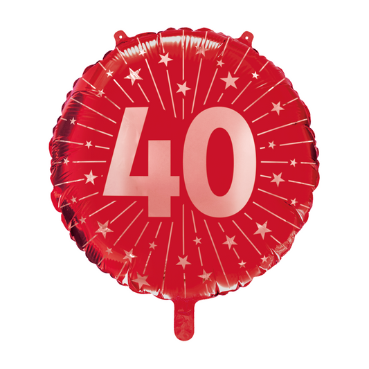 Folieballon 18 Inch 40 Jaar Robijnrood