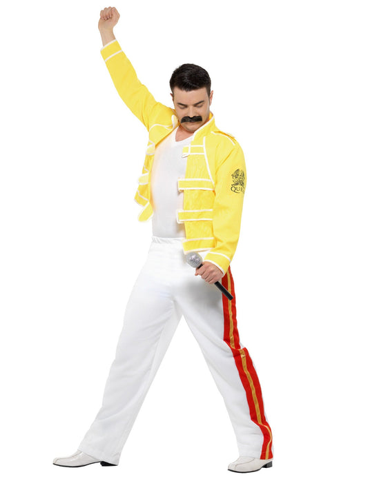 Kostuum Freddie Mercury geel heren (2-delig)