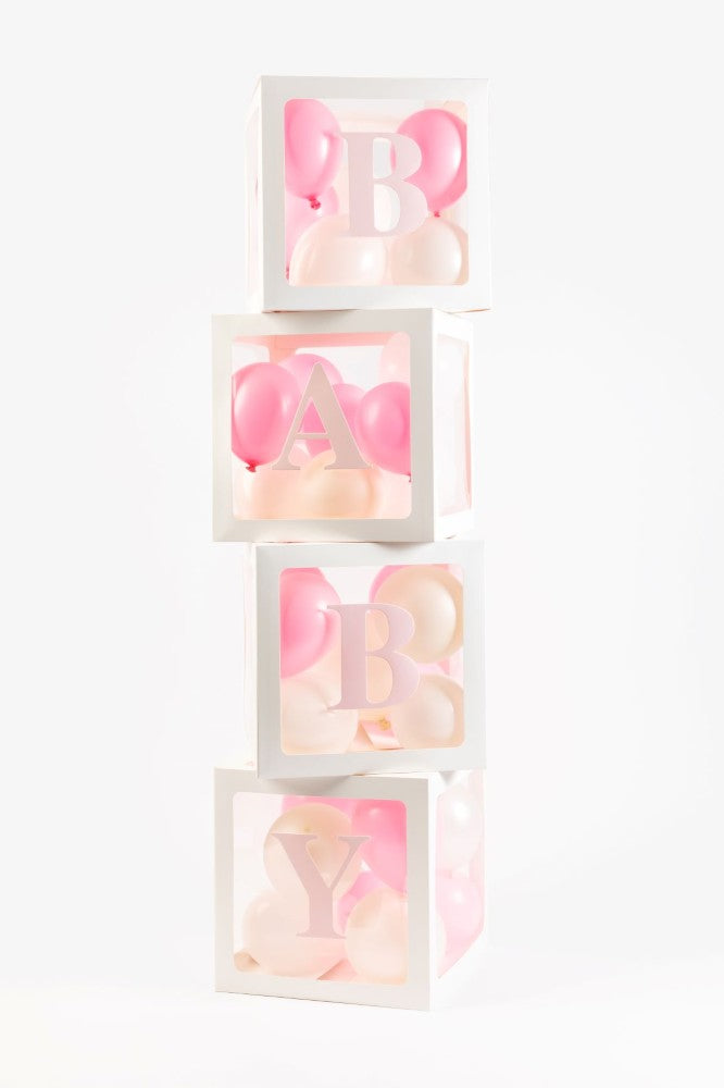 Ballonboxen met LOVE- en BABY-letters (4 stuks) - foto 3