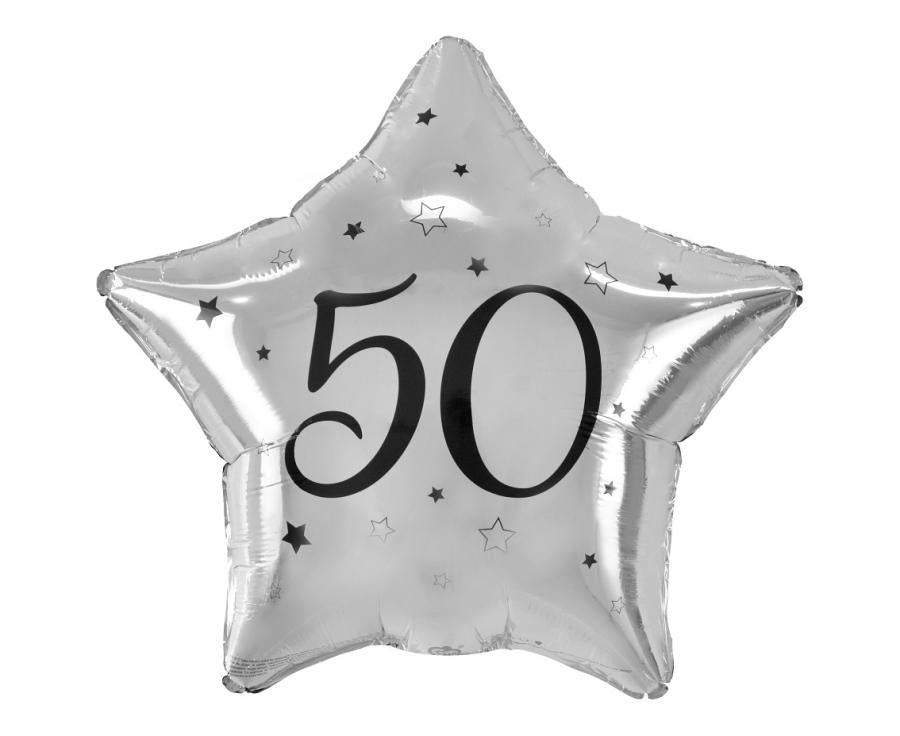 Folieballon Ster 50 Zilver 44 cm