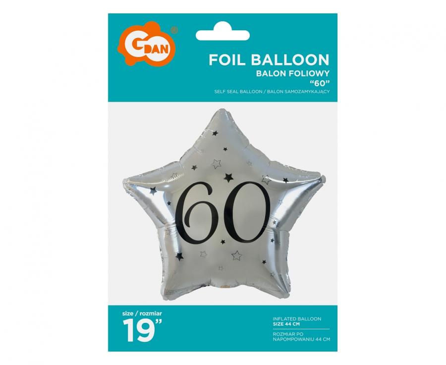 Folieballon Ster 60 Zilver 44 cm