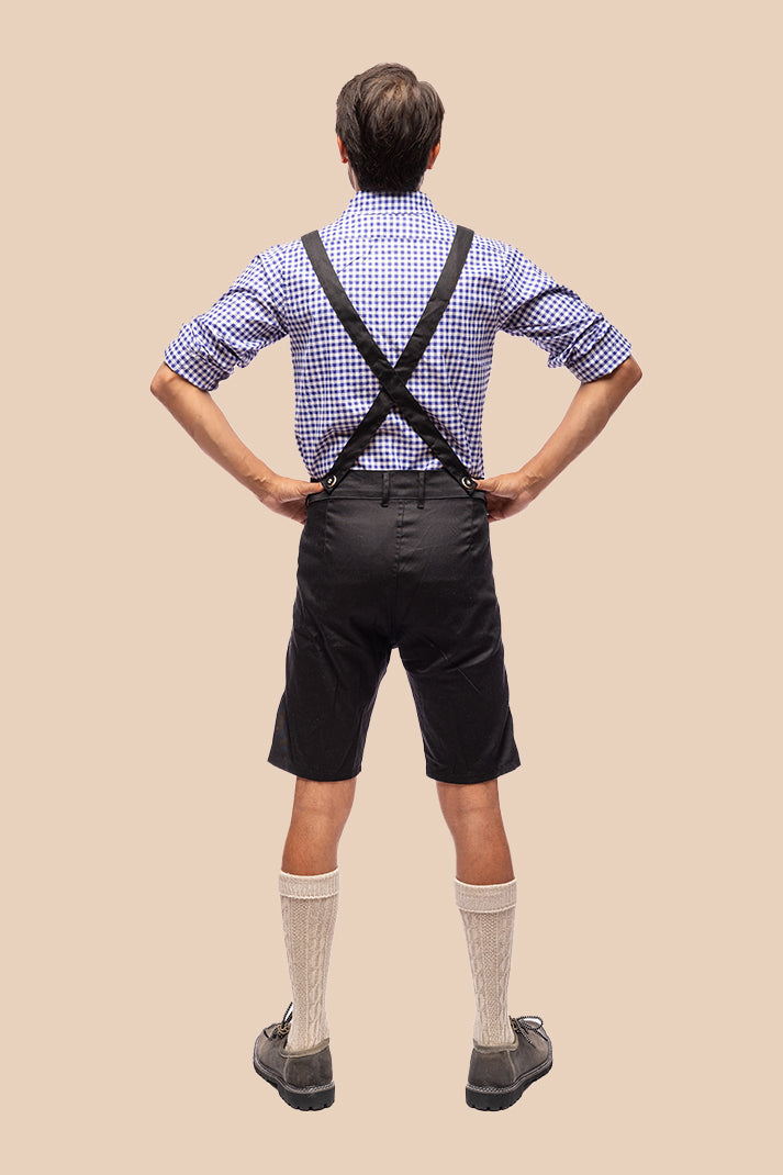Lederhosen Justin, zijaanzicht met zak