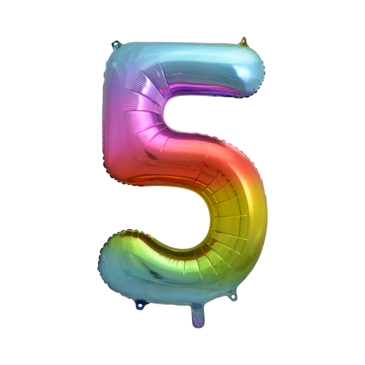 Folie cijferballon regenboog 86 cm