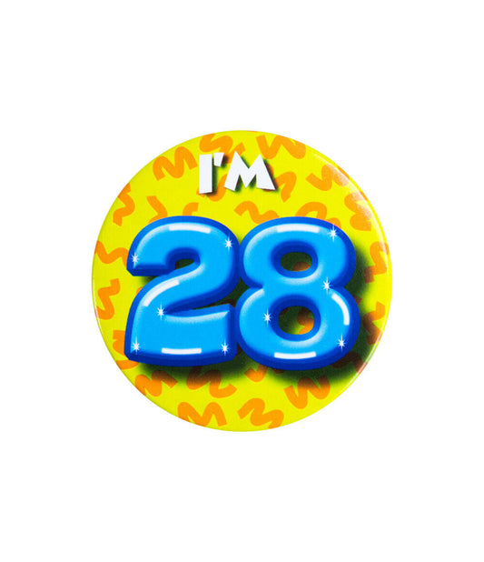 Button I'm 28 verjaardag 5,5 cm