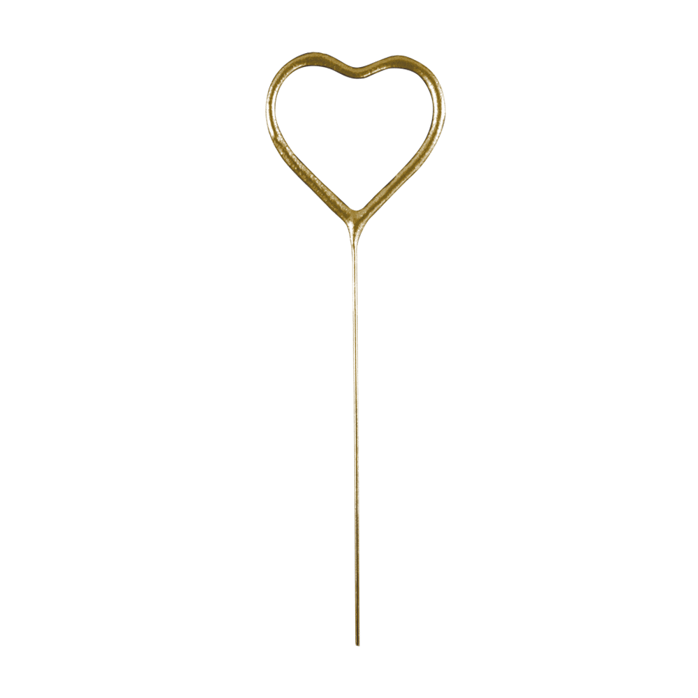 Goudkleurig hartsterretje van 16 cm voor op de taart