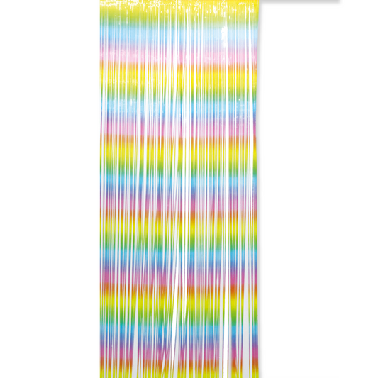 Feestgordijn 100 x 240 cm pastel regenboog