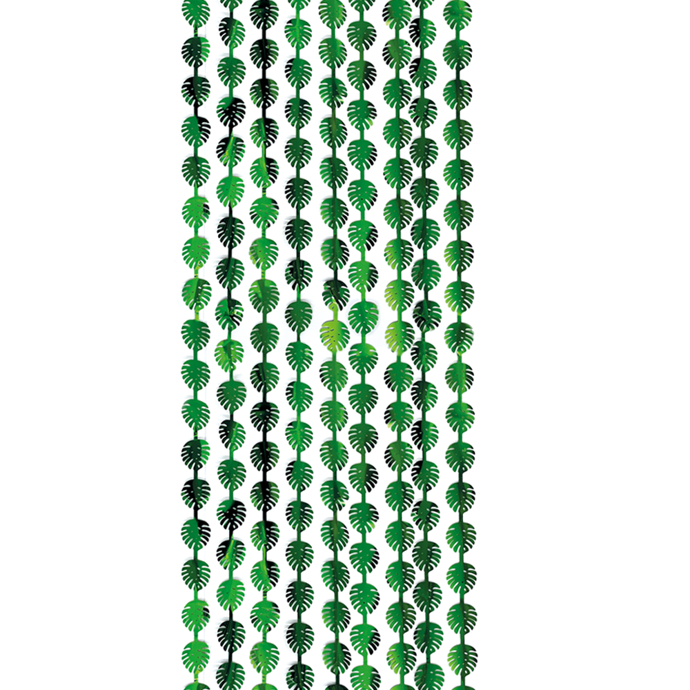 Feestgordijn 100 x 200 cm palmbladeren groen