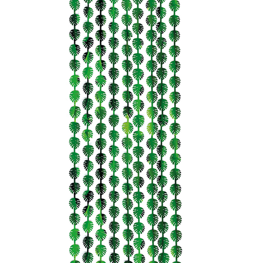 Feestgordijn 100 x 200 cm palmbladeren groen