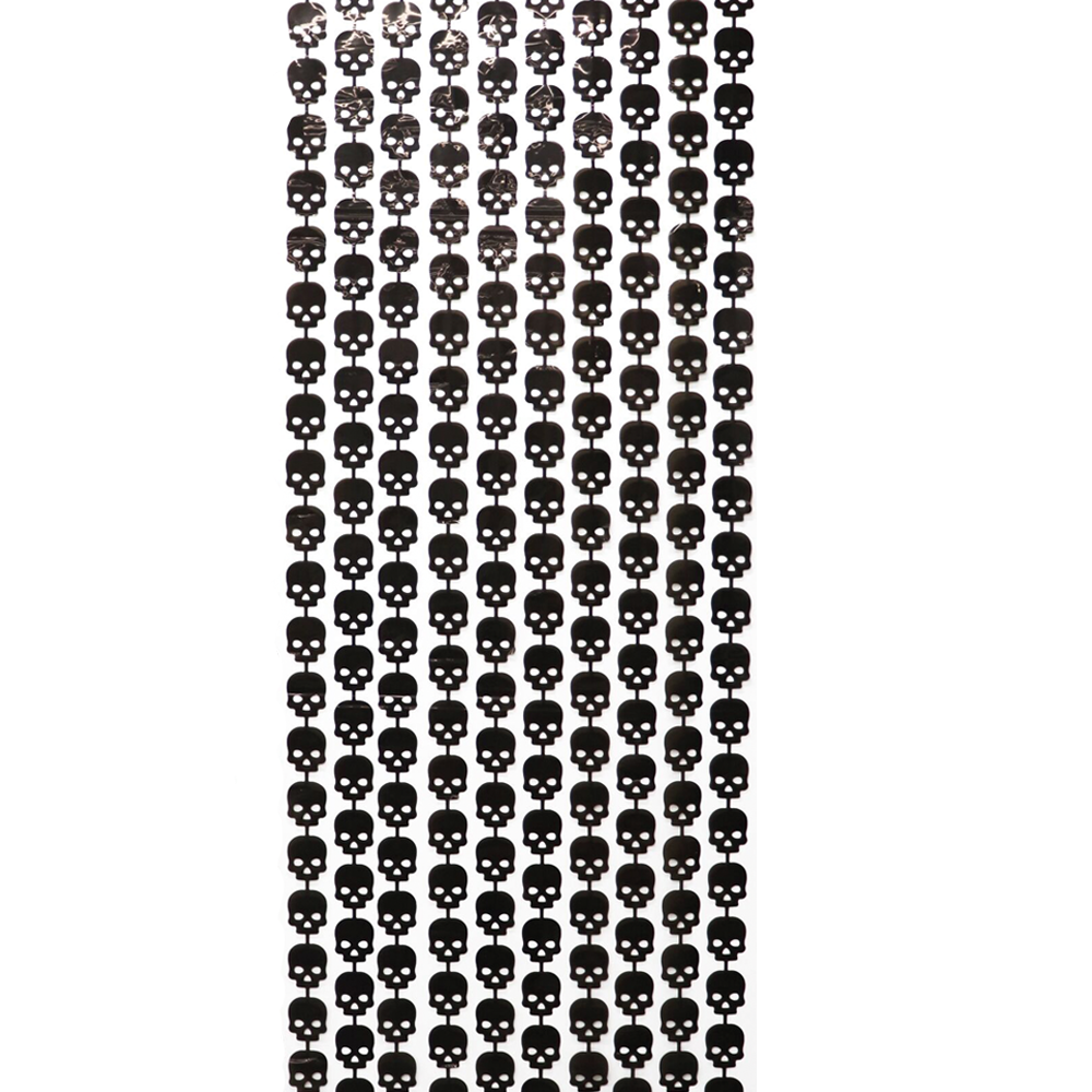 Feestgordijn 100 x 200 cm schedels zwart