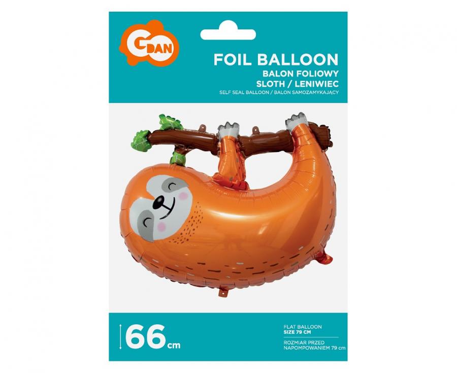Folieballon Luiaard 68 cm