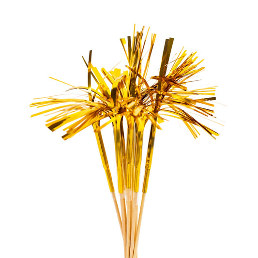 Folie cocktailprikkers 24 cm goud (10 stuks)