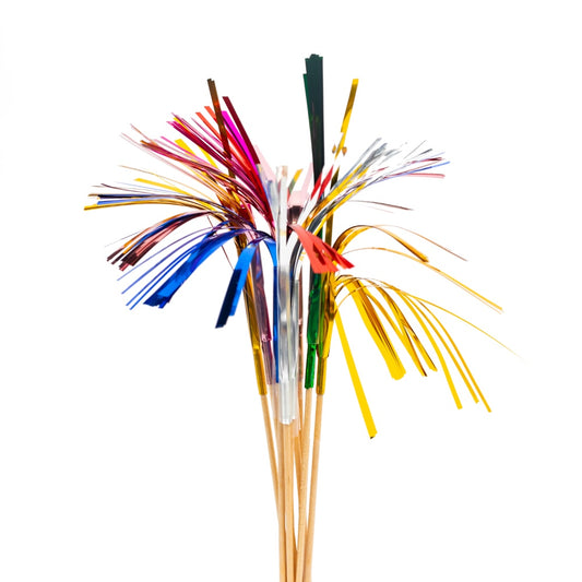 Folie cocktailprikkers 24 cm mix (10 stuks)
